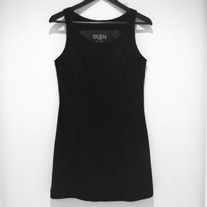 New Guess Black Genuine Leather Suede Dress